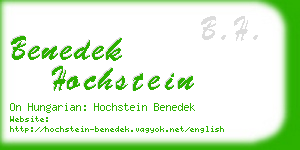 benedek hochstein business card